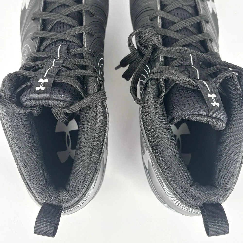 Under Armour Nitro Football Cleats Black White Men's Size 10.5 NWOB 3000181-001